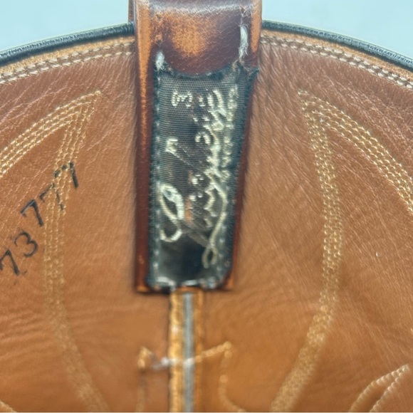 Lucchese Classics Chocolate Oil Calf Leather Cowboy Western Boots Sz 11 D - Picture 11 of 14